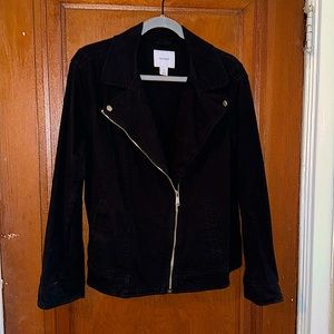 Black Twill Moto Jacket